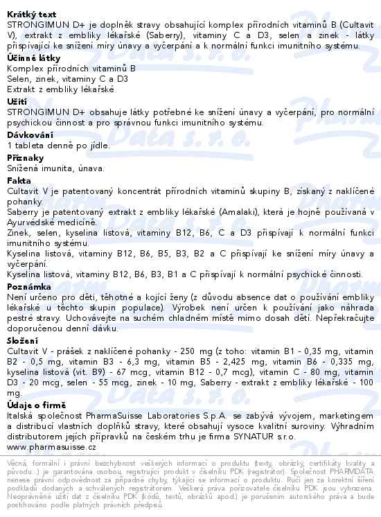 Strongimun D+ PharmaSuisse 30 tablet - popis