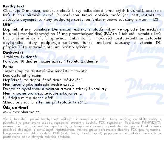 MedPharma Brusinky D-manóza 37 tablet - popis