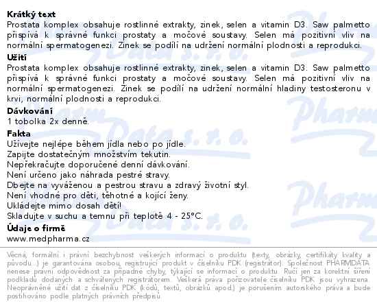 MedPharma Prostata komplex 67 tobolek - popis