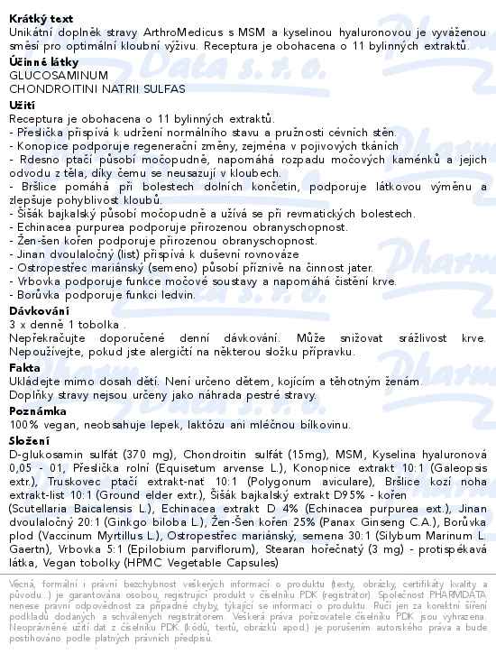 SwissMedicus ArthroMedicus 120 kapslí - popis