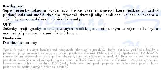 EMCO Super sušenky kakao a kokos 60 g - popis