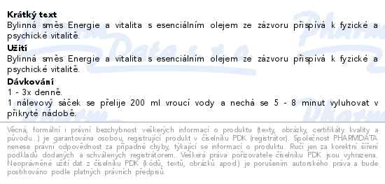 Megafyt Energie a vitalita 20x1.5g - popis