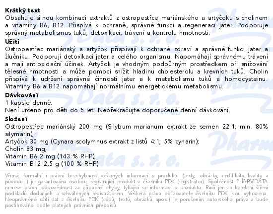 Naturevia Ostropestřec LipoAktiv 60 kapslí - popis