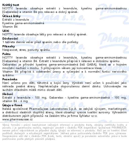Notty Lavanda Pharmasuisse tbl.30 - popis