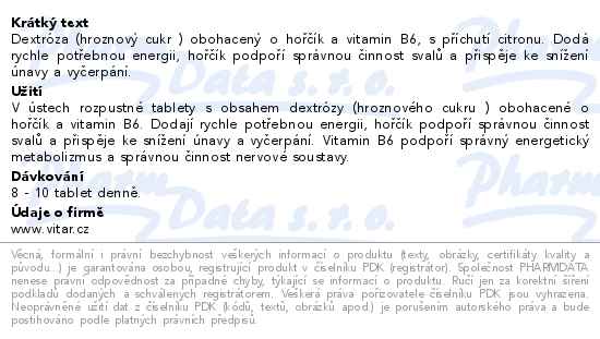 Energit Dextróza sport Magnézium citron 17 pastilek - popis