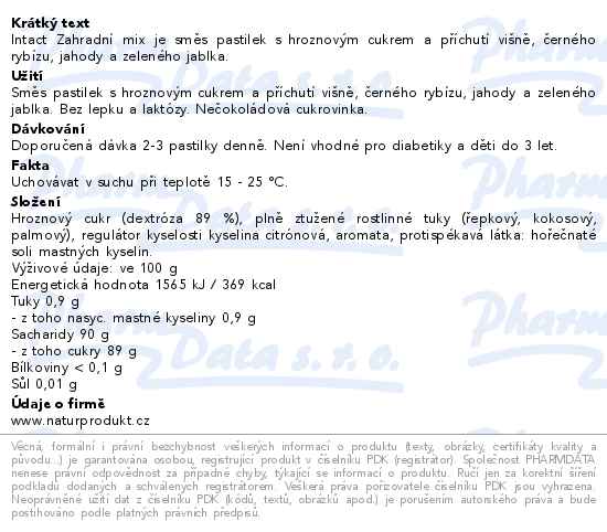 Intact hroznový cukr zahradní mix 75g - popis