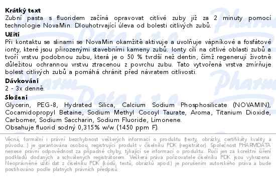 Sensodyne Clinical Repair Active White zubní pasta 75 ml - popis
