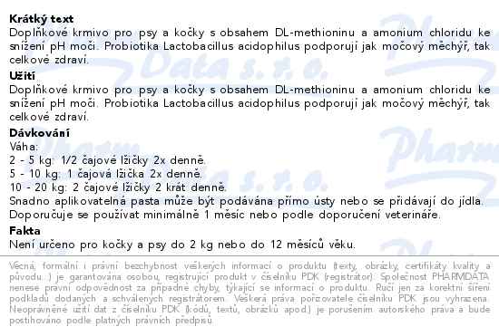 Aptus Urine pH vet. 100 g - popis