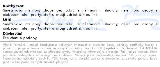 Vivil CremeLife Malina bez cukru 90 g - popis