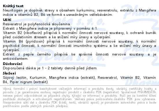 Neuritogen 90 tablet - popis