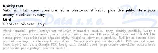 Vaccination Kit Set - popis