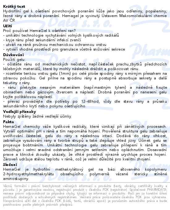Hemagel 100 g - popis