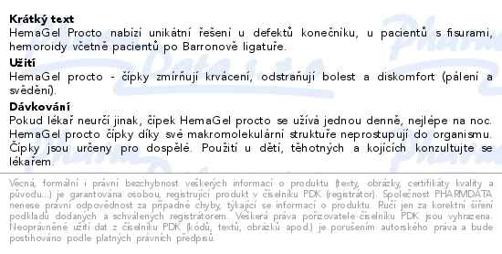 Hemagel Procto čípky 5 ks - popis