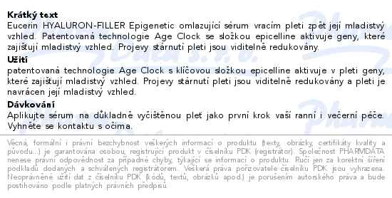 Eucerin Hyaluron-filler Epigenetic serum 30 ml - popis