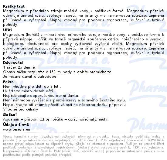 Terezia Magnesium rozpustný nápoj v prášku 30 x 6 g - popis