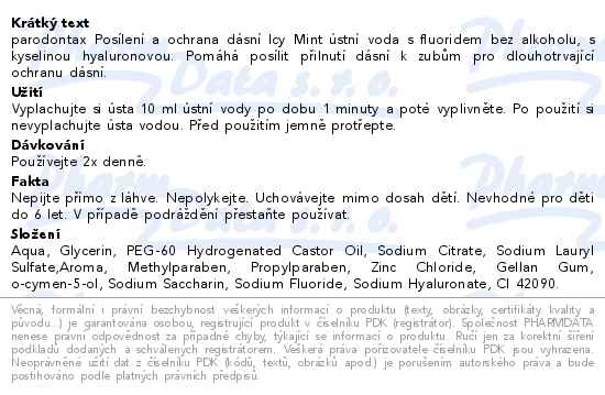 Parodontax Gum Posílení a ochrana dásní ústní voda Icy Mint 500ml - popis