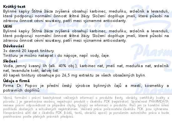 Dr.Popov Kapky bylinné Štítná žláza zvýšená 50ml - popis