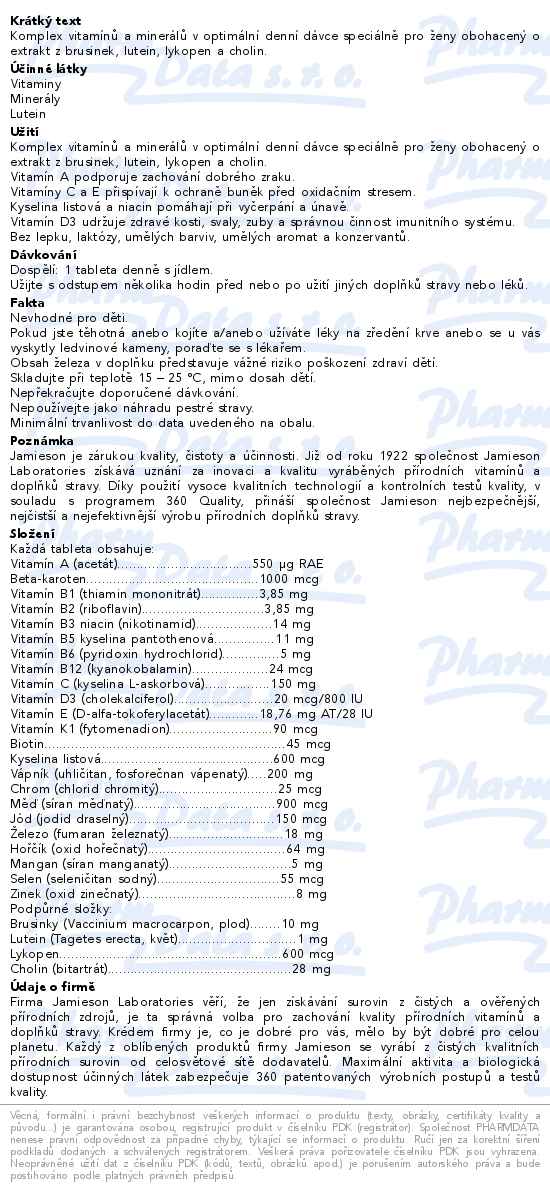 Jamieson Multi Complete pro ženy 90 tablet - popis
