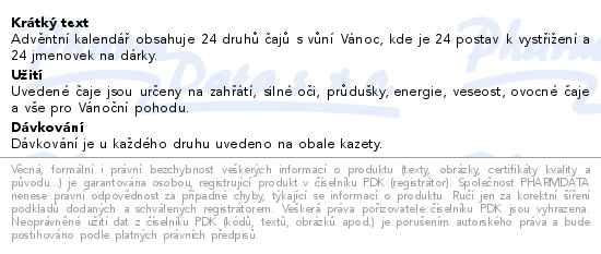 Leros Bylinný adventní kalendář s betlémem - popis