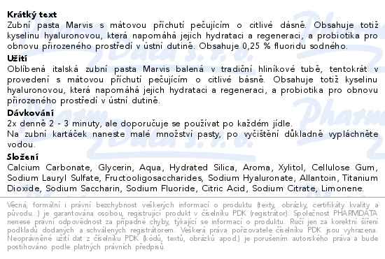 Marvis Sensitive Gums Gentle Mint zubní pasta pro citlivé dásně 75 ml - popis