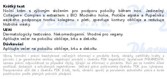 Weleda Liftingový noční krém Modrý hořec/Protěž alpská BIO 40 ml - popis