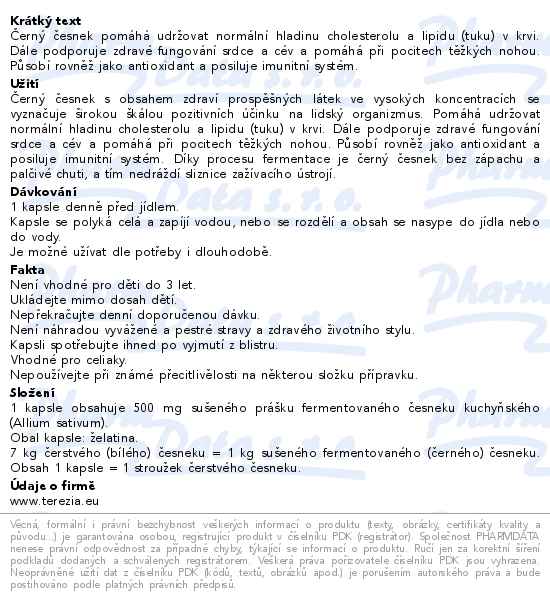 Terezia Černý česnek 60 + 30 kapslí vánoční balení 2024 - popis