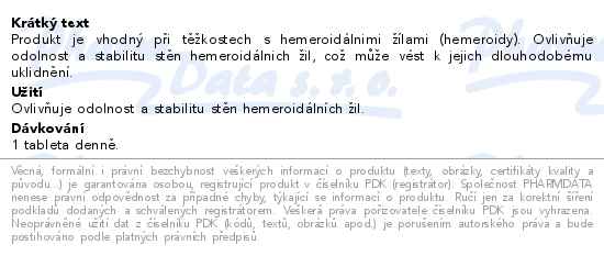 Hemorven 30 tablet - popis