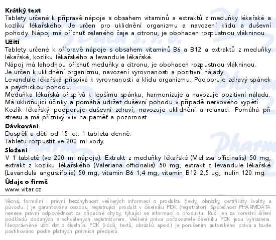 Revital Botanicals Spánek a uklidnění 20 šumivých tablet - popis