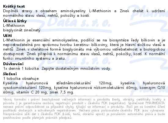 Clinical Beauty-Care L-Methionin + Zinek Chelát 60 tobolek - popis