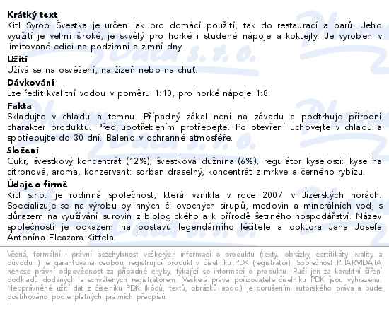 Kitl Syrob Švestka 500 ml - popis