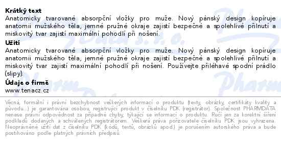 Tena Men Level 2 inkontinenční vložky 20ks 750873 - popis