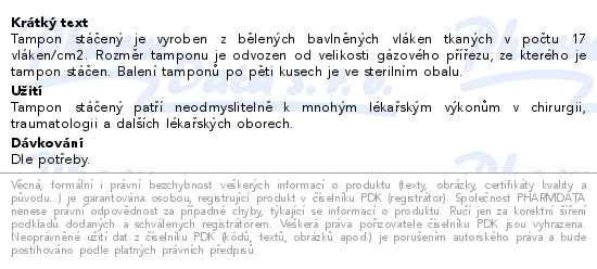Linon S tampon sterilní stáčený 12/12 cm 5 kusů - popis