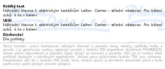 Laifen náhradní kartáček transparentní ultra bělící 6ks - popis