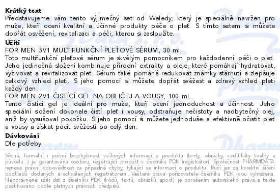 Weleda For Men Pánská pleťová péče Dárkový set - popis