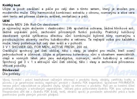 Weleda For Men Pánská tělová péče Dárkový set - popis