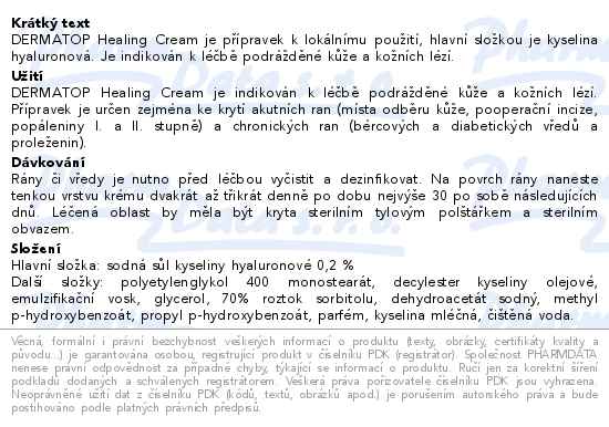 Dermatop Healing cream 25g - popis