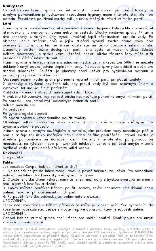 Canpol babies Intimní sprcha 500ml - popis