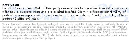 Fortini Creamy Fruit Multi Fibre červené ovoce por.sol.4x100g - popis