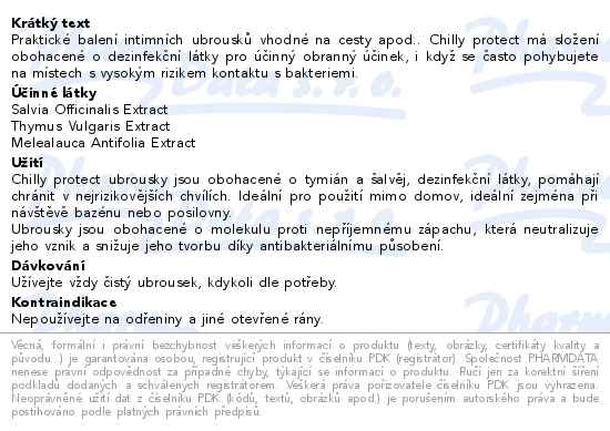 Chilly protect intimní ubrousky 12ks - popis