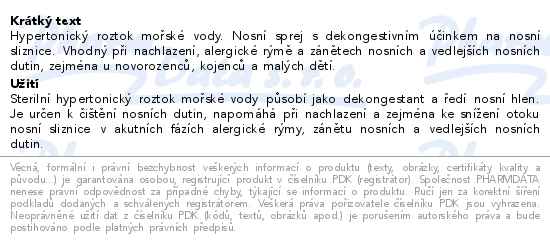 Tonimer lab Hypertonický sprej Baby 600 mOsm/kg 100ml - popis