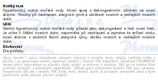 Tonimer lab Hypertonický sprej 600 mOsm/kg 125ml - popis