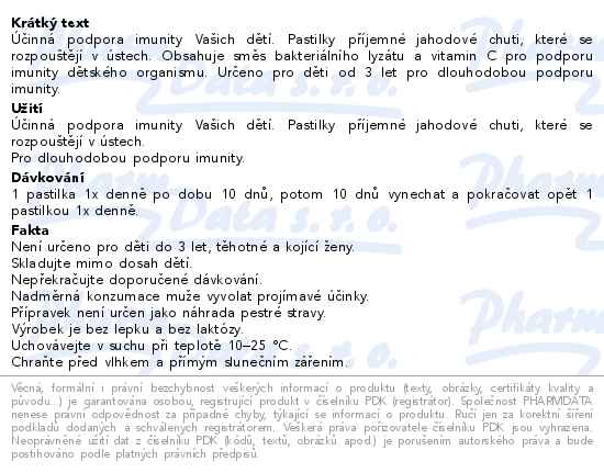 GS Imunostim Junior 20 pastilek - popis