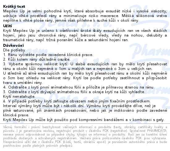 Mepilex Up silikonové krytí sterilní 20x20cm 5ks - popis