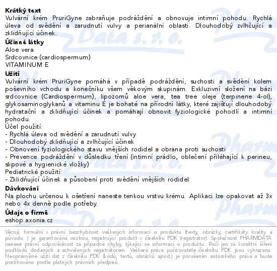 Prurigyne vulvární krém 30ml - popis