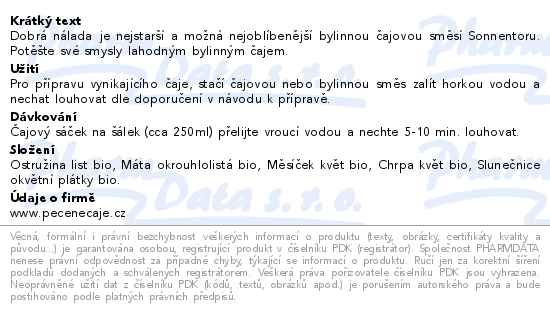 Sonnentor Dobrá nálada bylinný čaj BIO 18x1.5g - popis