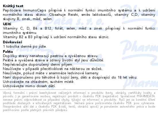 Papilocare ImmunoCaps 30 kapslí - popis