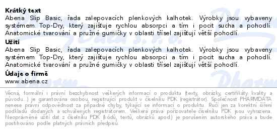 Inkontinenční kalhotky Abena Slip Basic M3 24ks - popis