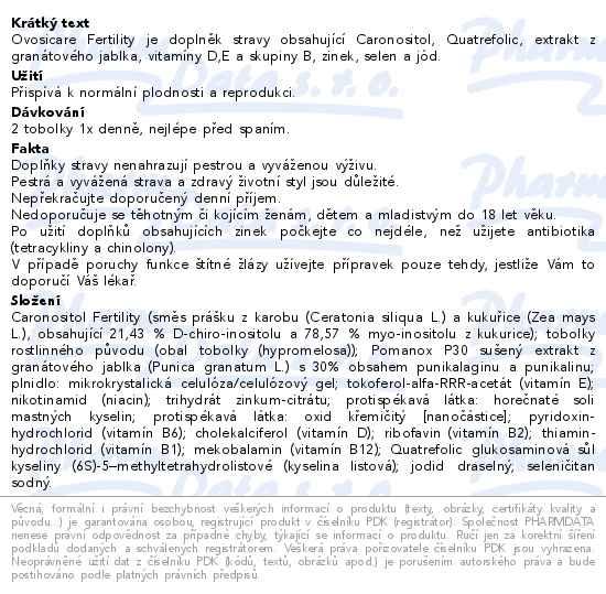 Ovosicare Fertility 30 tobolek - popis