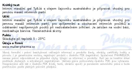 Intimní masážní gel Ty&Já s TTO 100ml Dr.Müller - popis
