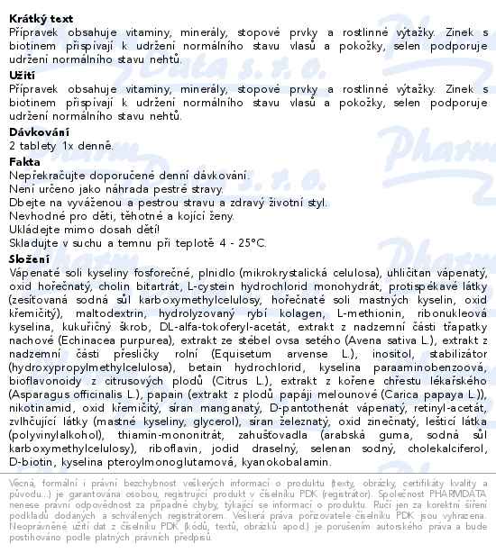 MedPharma Vlasy nehty pokožka 67 tablet - popis